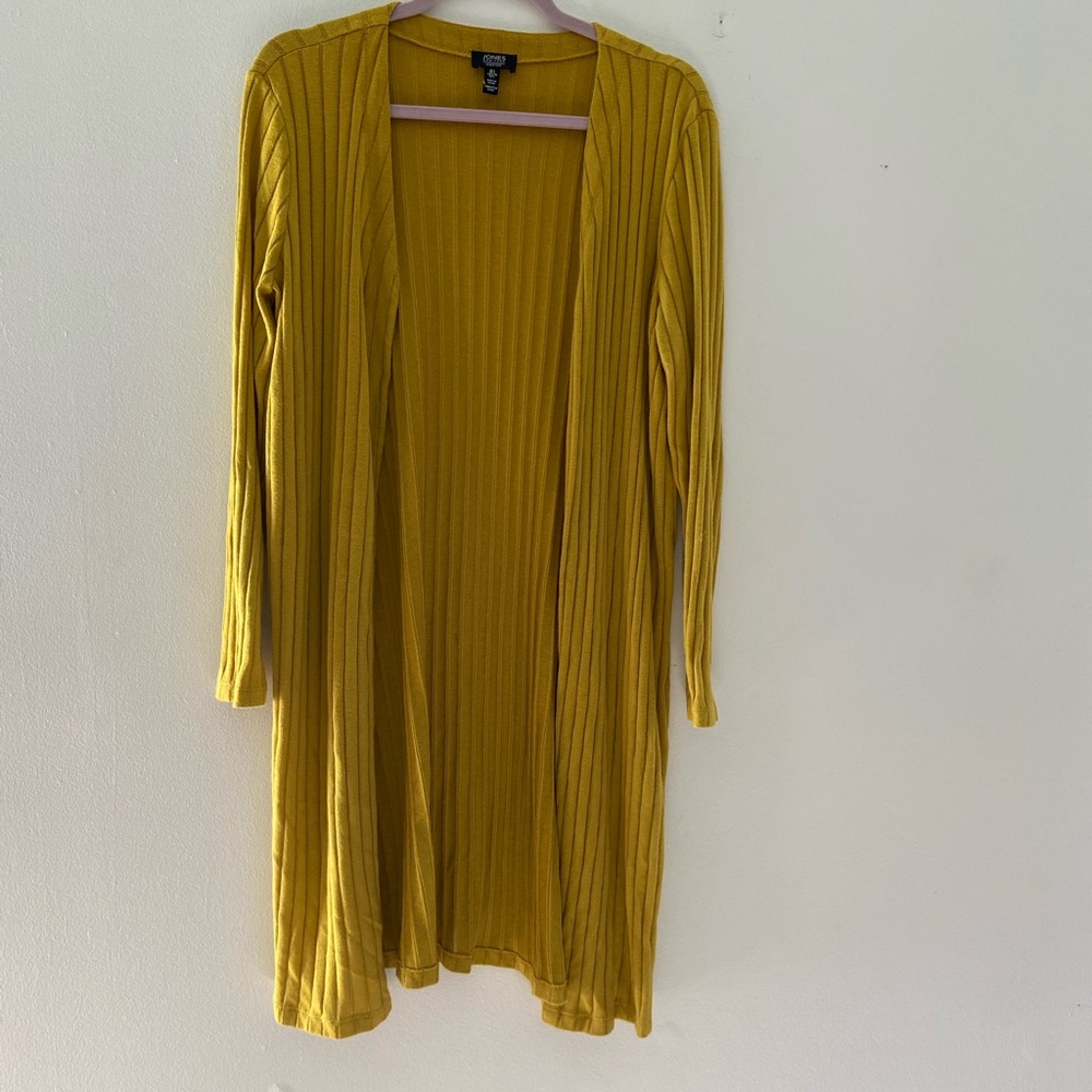 Jones New York Signature yellow cardigan size L